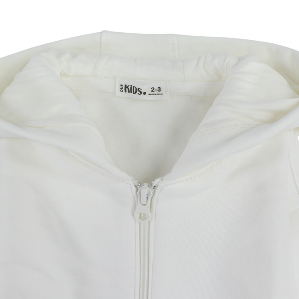 Unisex Kids Zip-up Hoodie – Off-white