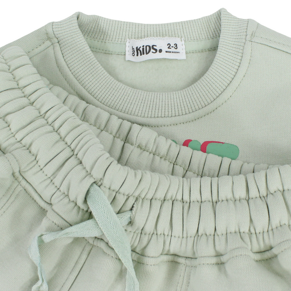 Girls Long-Sleeved Pajama – Mint with "Shine Bright" Print