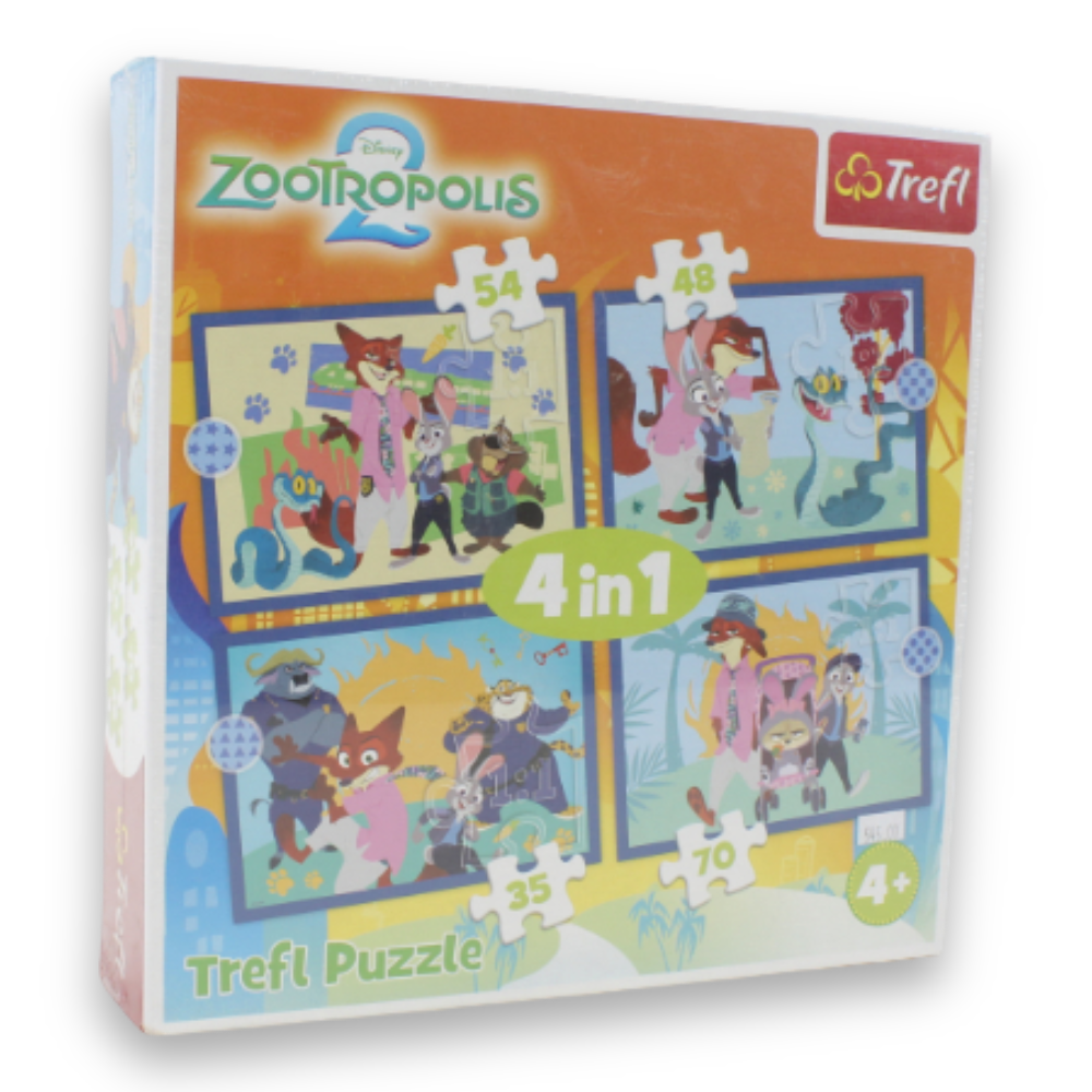 Trefl Zootopia Jigsaw Puzzle Set – 4-In-1