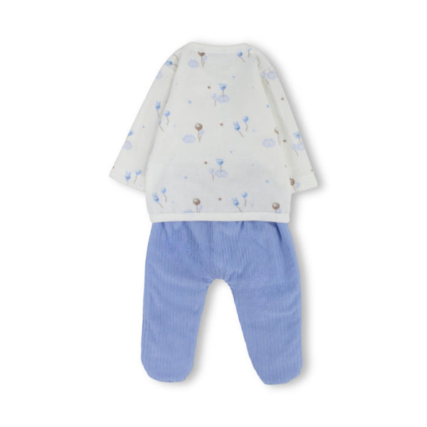 Unisex Baby Cotton Pajama Set with Teddy Bear & Balloon Print
