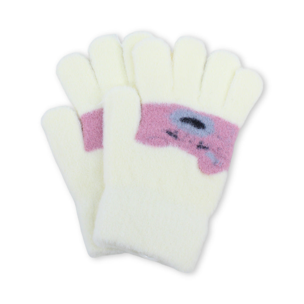 Girls Winter Gloves – Off White