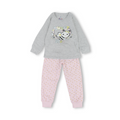 Girls Cotton Long-Sleeved Pajama – Grey with Sweet Bee Print