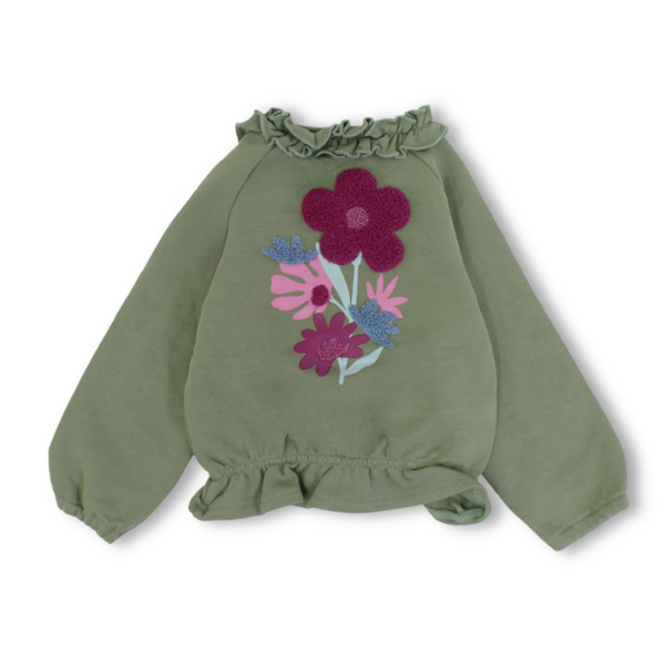 Baby Girls Long-sleeved Jacket – Olive