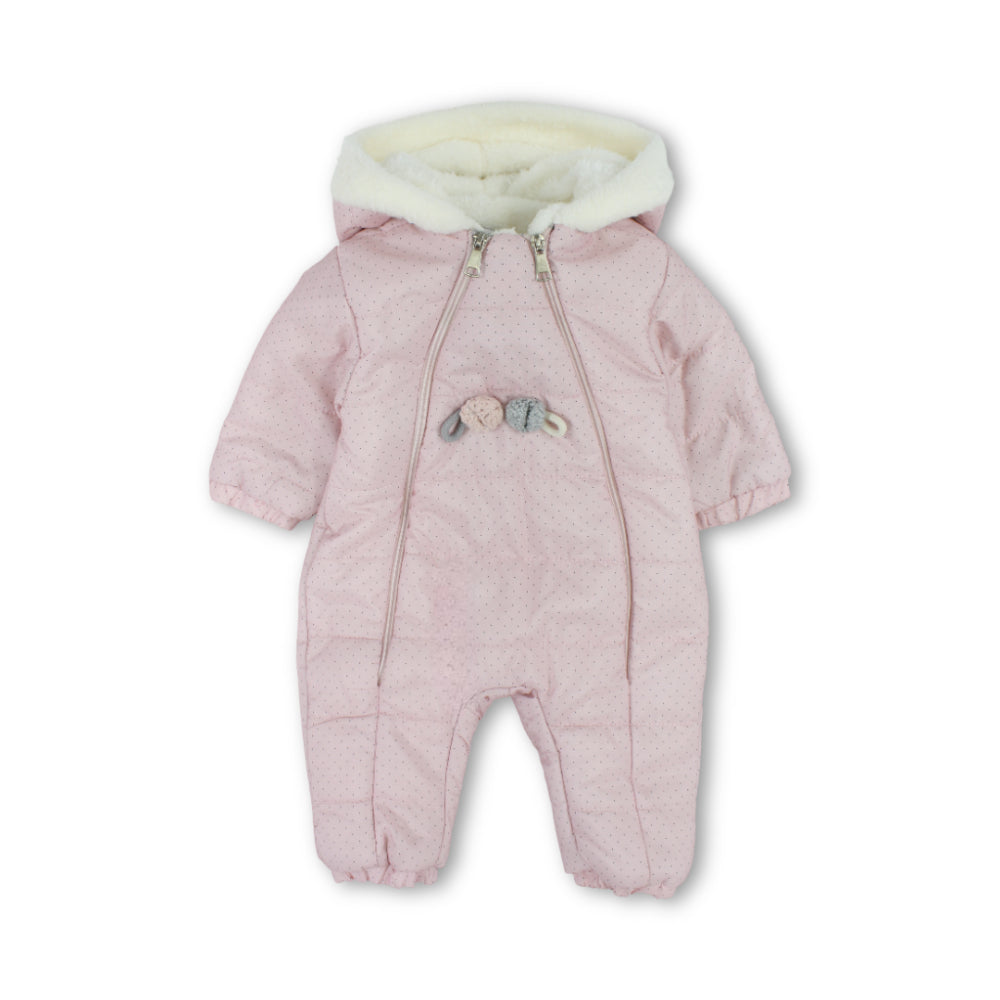 Baby Girls Cotton Baby Footie with Polka Dot Print
