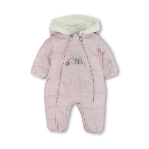 Baby Girls Cotton Baby Footie with Polka Dot Print