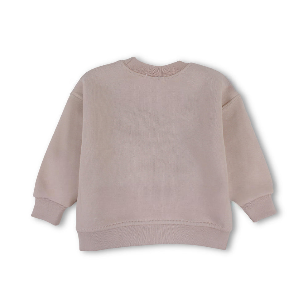 Girls Cotton Sweatshirt – Dusty Pink with "Cutest Cuddle Buddy" Print