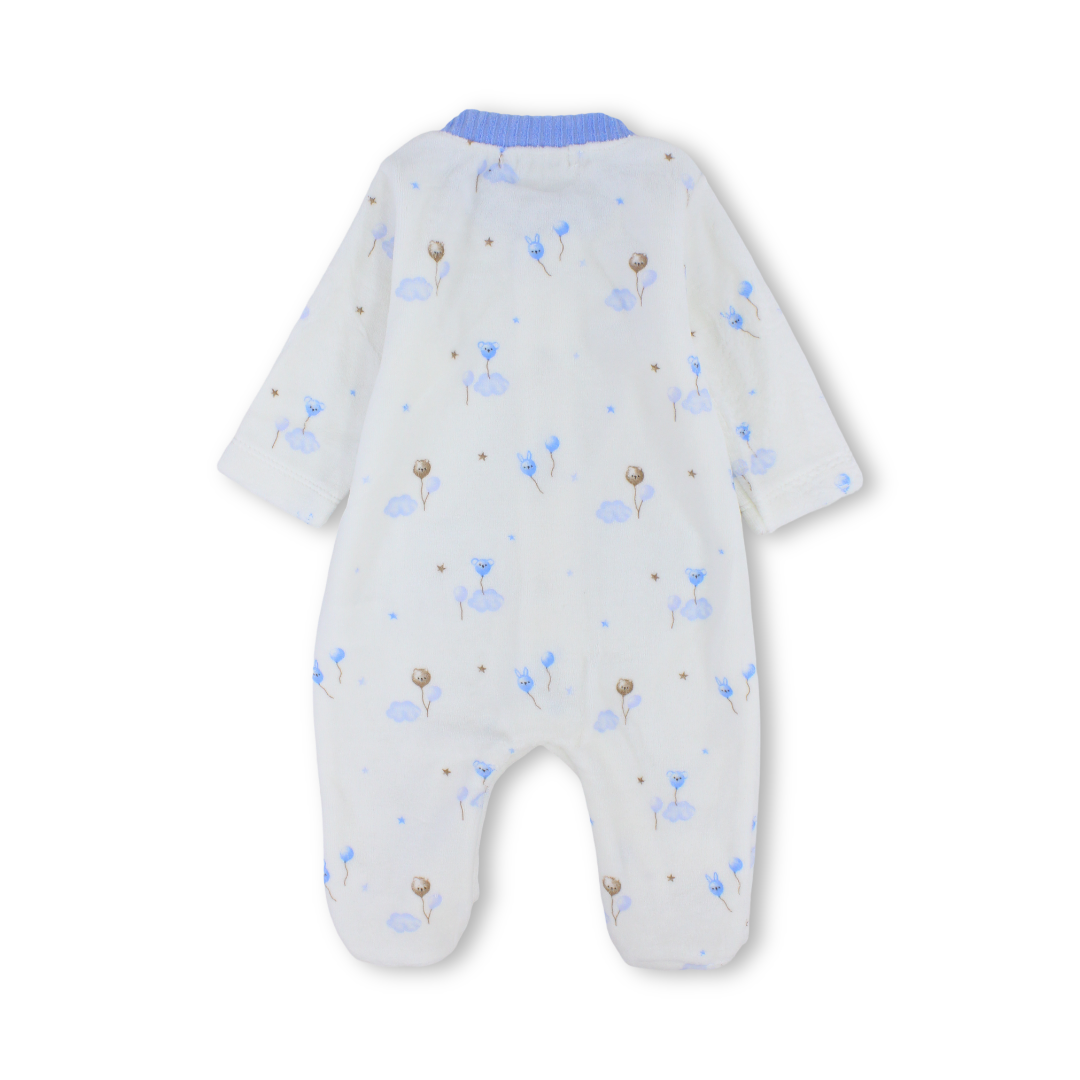 Baby Boys Long-sleeved Baby Footie With Collar & Front Pockets