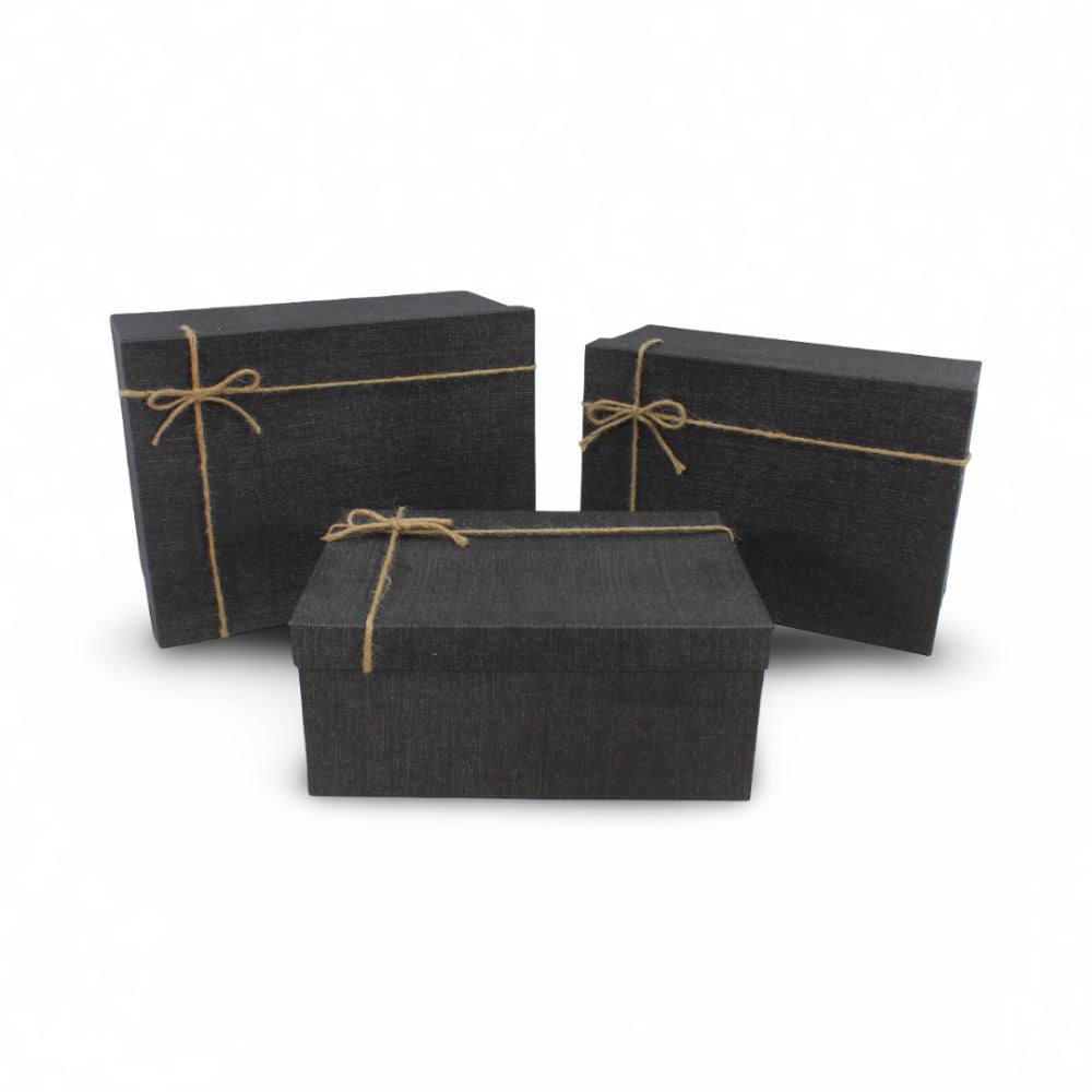 Rectangular Gift Box with Burlap Bow – Size No. 1