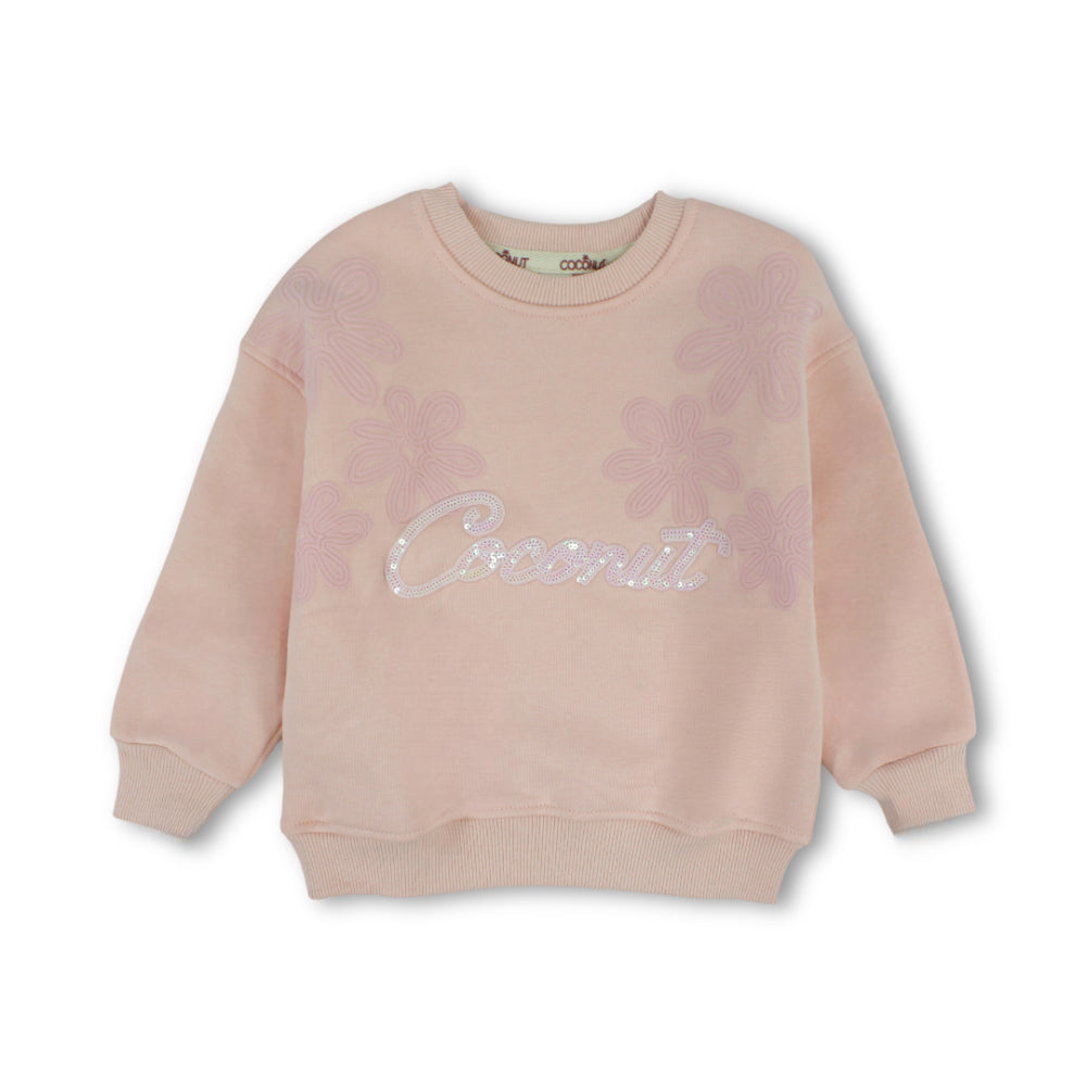 Girls’ Long-Sleeve Sweatshirt – سيمون بناتي كم ورد Coconut – Sweatshirt