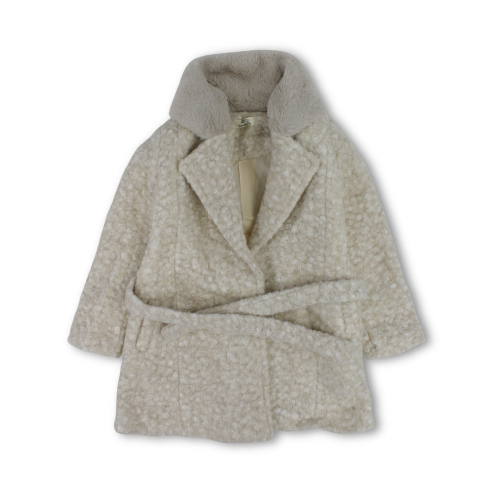 Girls Fur Jacket – Beige