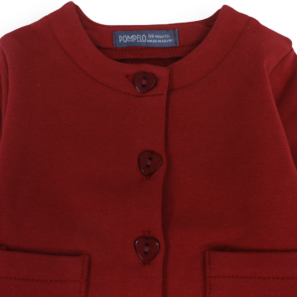 Girls Button-Front Jacket with Patch Pockets