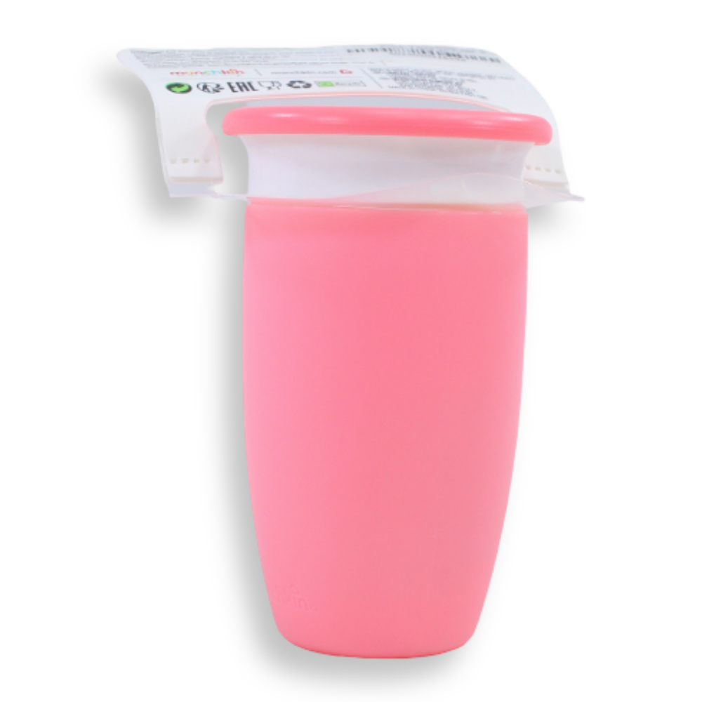 Munchkin Miracle® 360° Sippy Cup with Lid 10 oz - Pink 12 months +