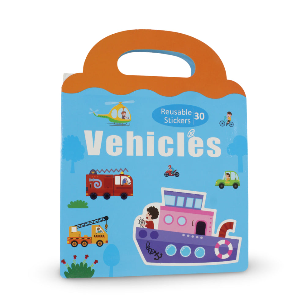 Reusable Magnetic Sticker Book – Vehicles, 30 Pcs