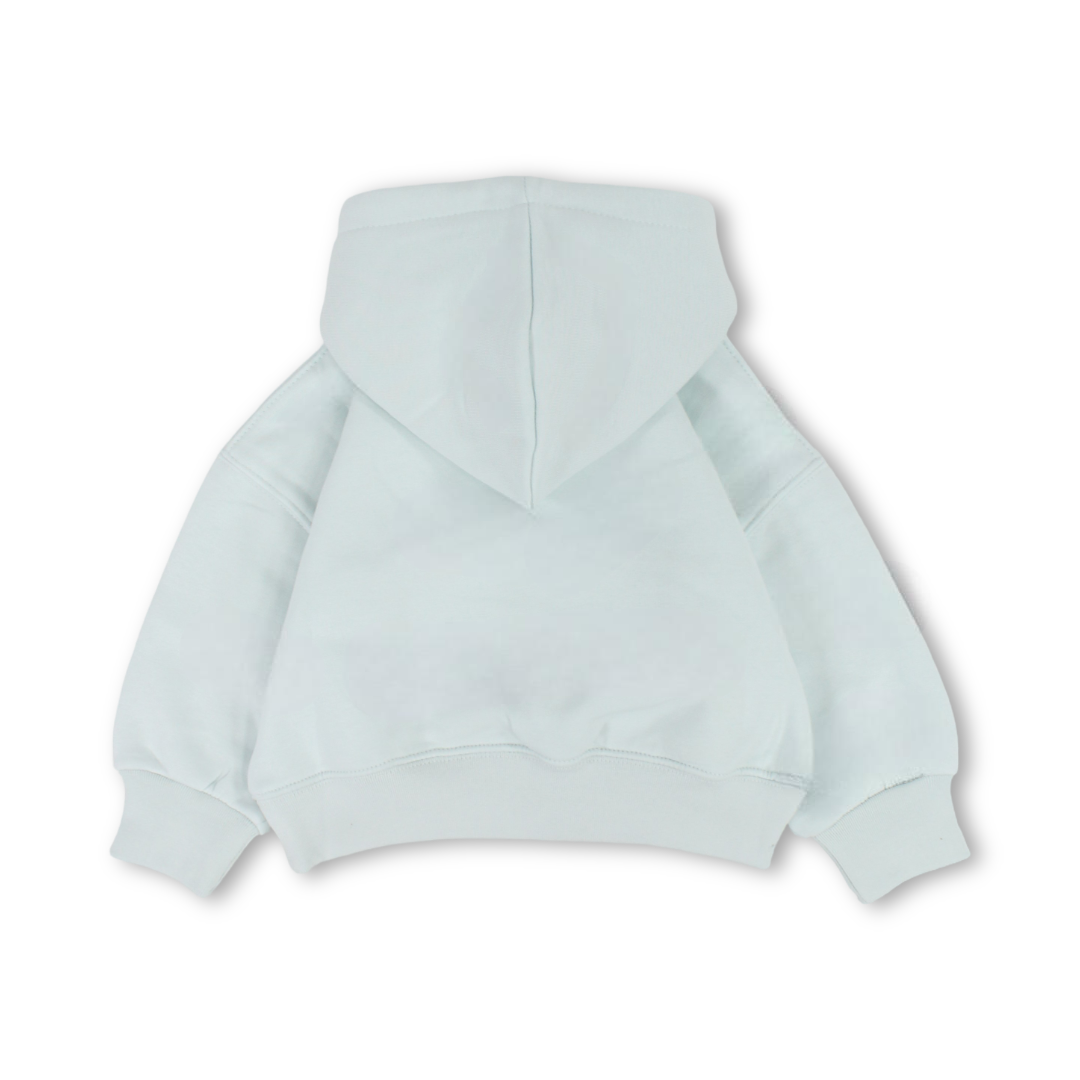 Baby Girls Hoodie – Aqua with Sun flower Print