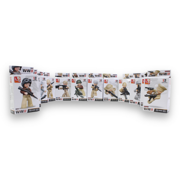 WWII Minifigures Set – 12 Pieces in Color Box