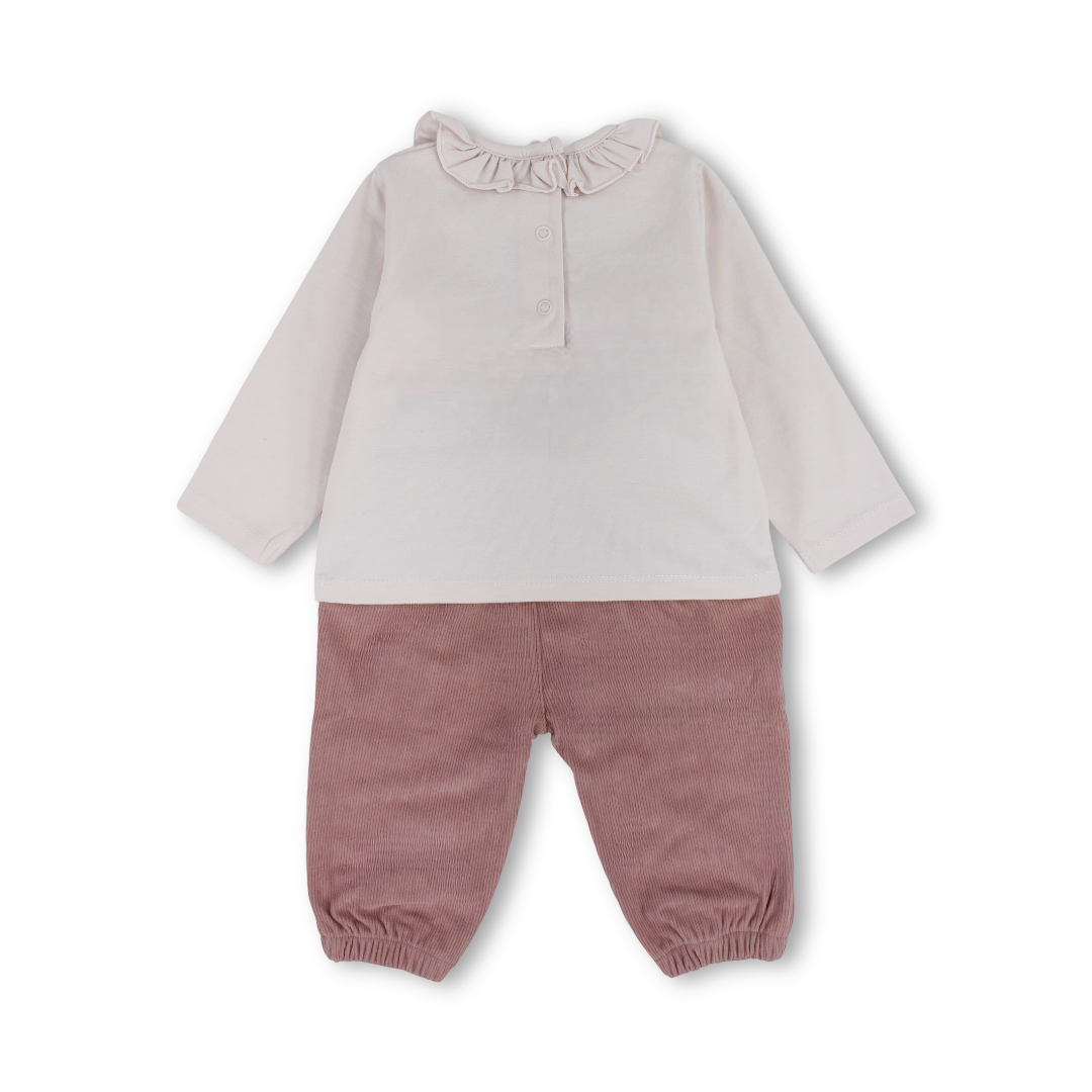 Baby Girls Two-Piece Outfit Set – Pink