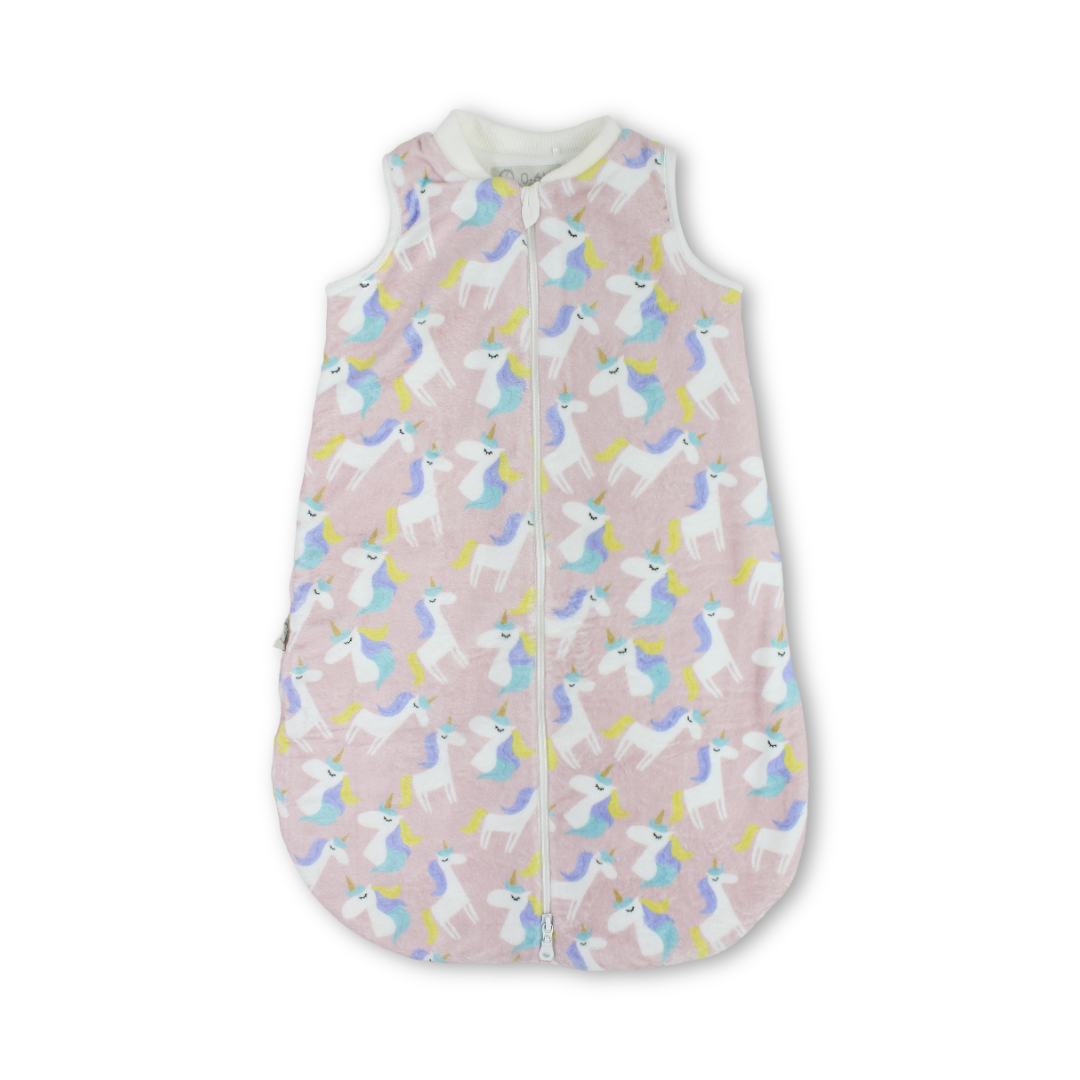 Baby Girls Sleeping Bag – Pink with Unicorn Print