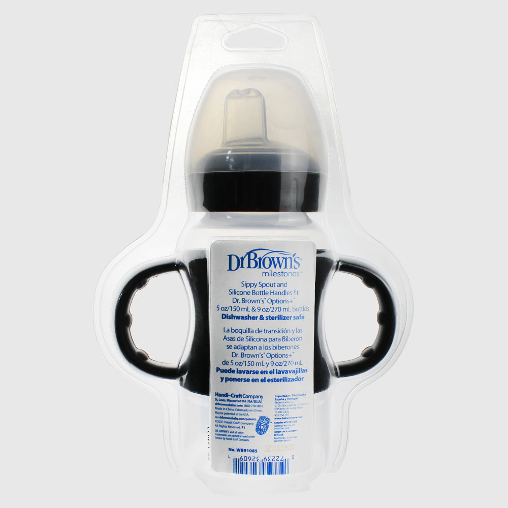 Dr. Brown's Wide-Neck Sippy Bottle - Black - Ourkids - Dr. Brown's