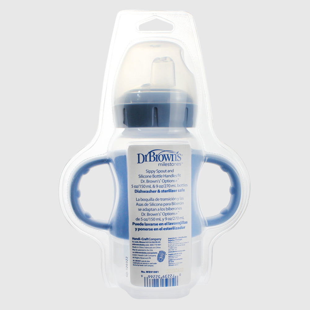 Dr. Brown's Wide-Neck Sippy Bottle - Blue - Ourkids - Dr. Brown's