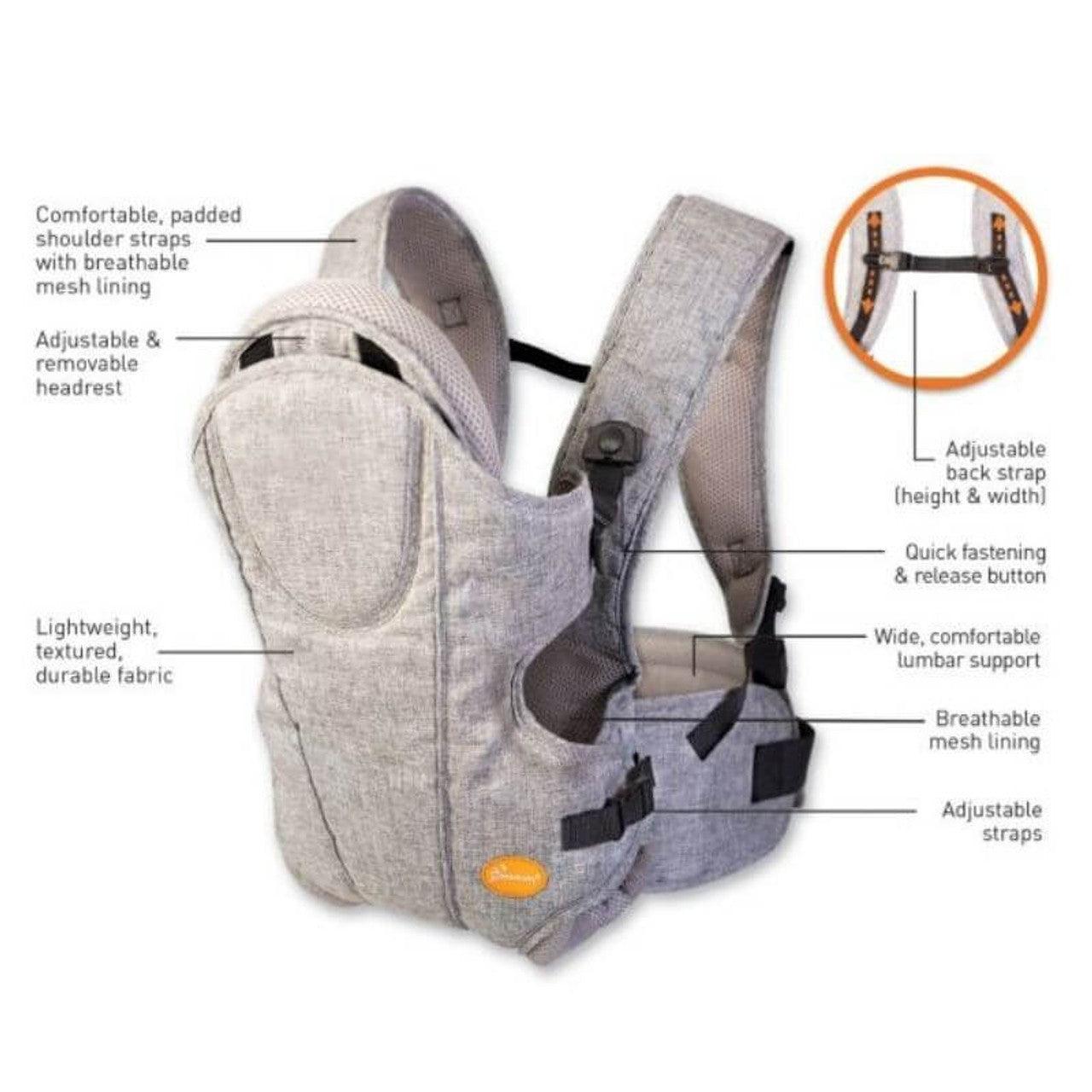 Dreambaby Oxford Ergonomic 3-In-1 Baby Carrier - Ourkids - Dreambaby