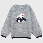 Driving Bear Long-Sleeved Knit Pullover - Ourkids - Pompelo