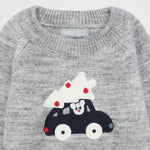 Driving Bear Long-Sleeved Knit Pullover - Ourkids - Pompelo