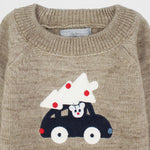 Driving Bear Long-Sleeved Knit Pullover - Ourkids - Pompelo