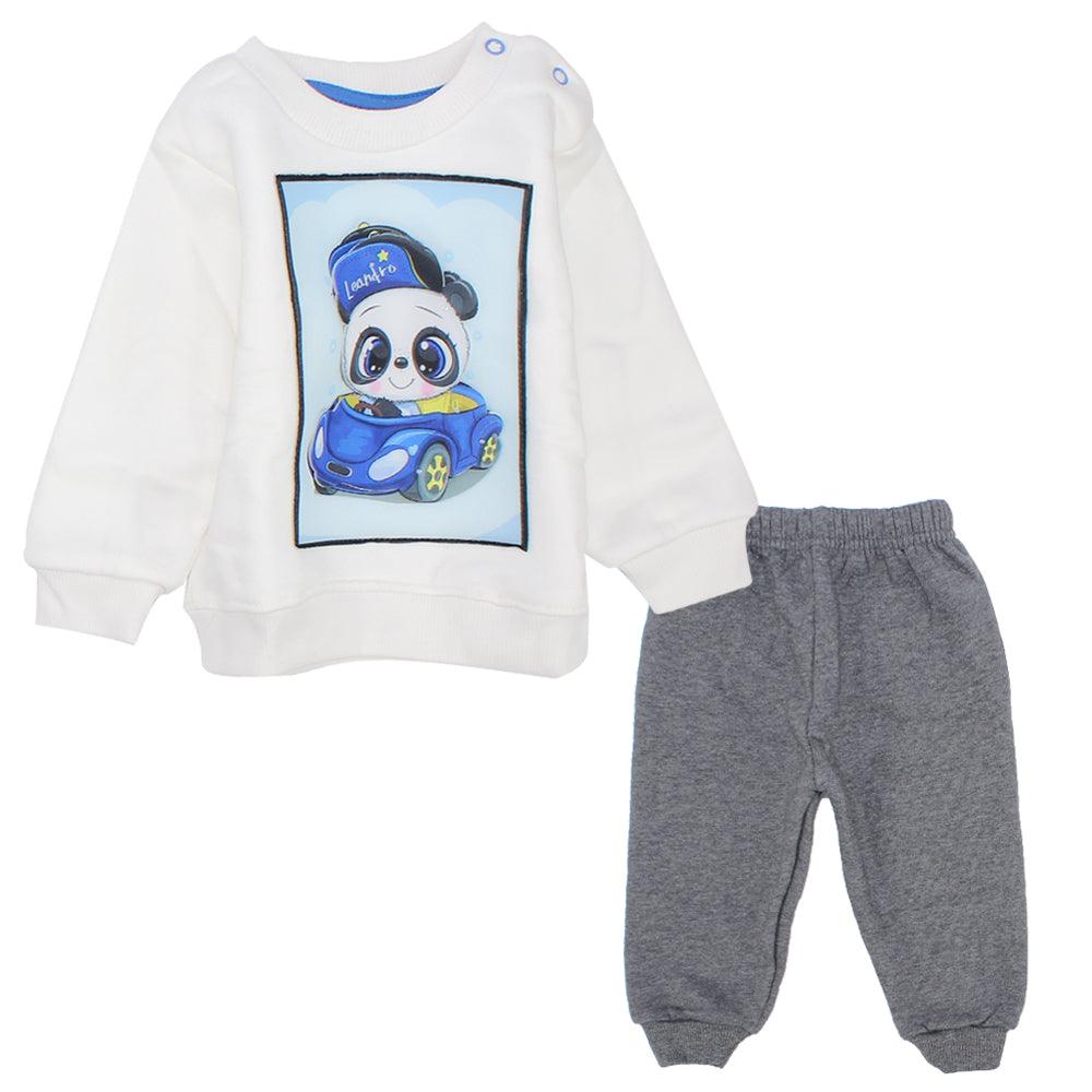 Driving Panda Long-Sleeved Fleeced Pajama - Ourkids - JOKY