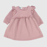 Dusty Pink Long-Sleeved Dress - Ourkids - Playmore