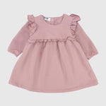 Dusty Pink Long-Sleeved Dress - Ourkids - Playmore