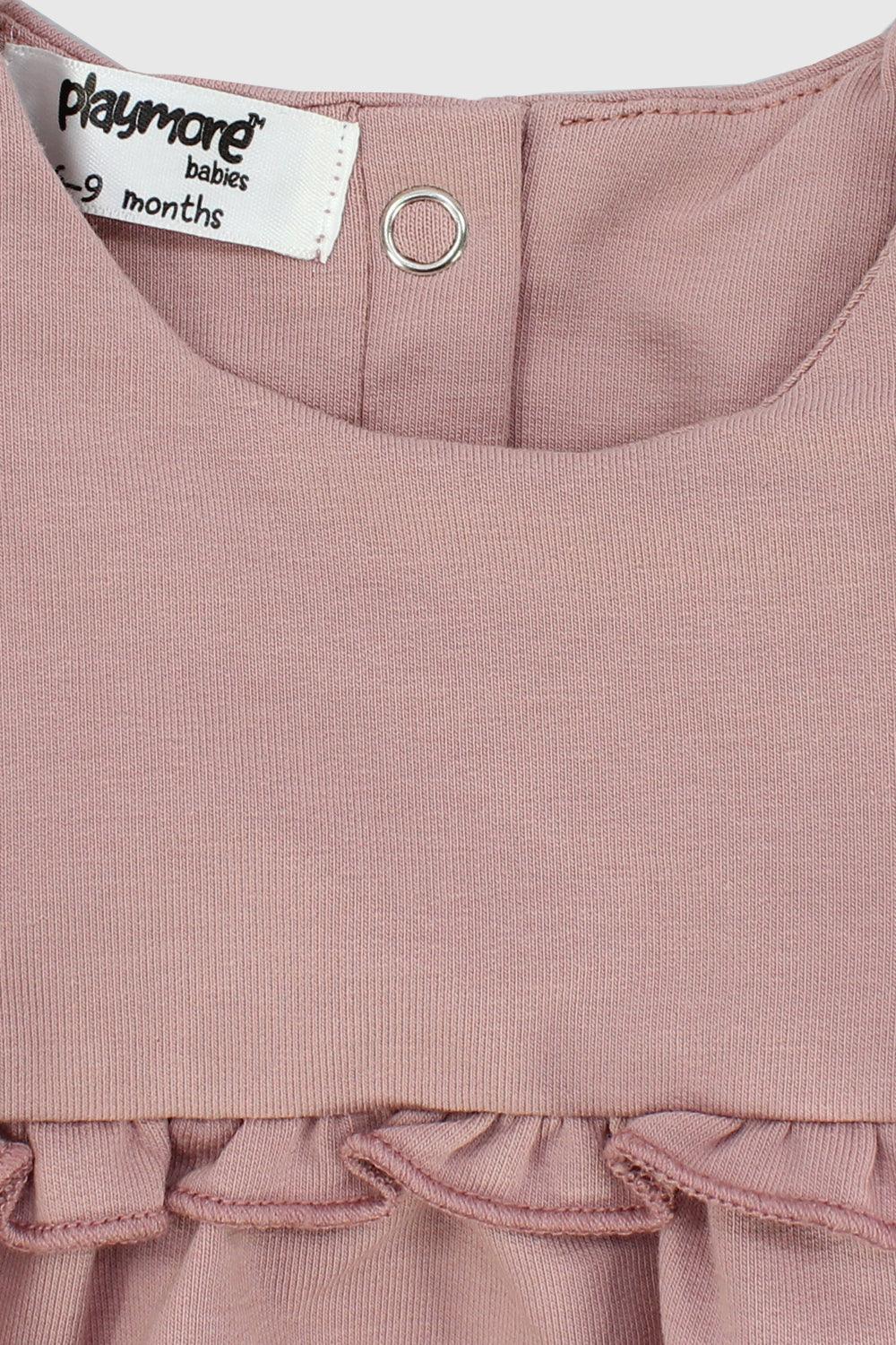 Dusty Pink Long-Sleeved Dress - Ourkids - Playmore