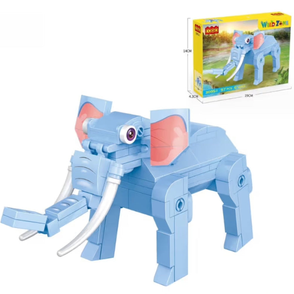 Cogo Wild Zone Elephant Building Block Set – 97 Pcs