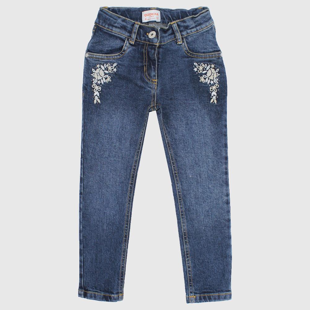 Embroidered Slim Jeans - Ourkids - Quokka