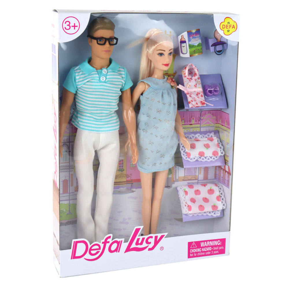 Defa Lucy & Kevin Doll Set with Baby – Complete Care Playset