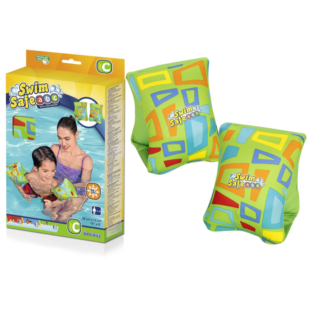 Bestway Swim Safe ABC Fabric Arm Floats – Green - Summer
