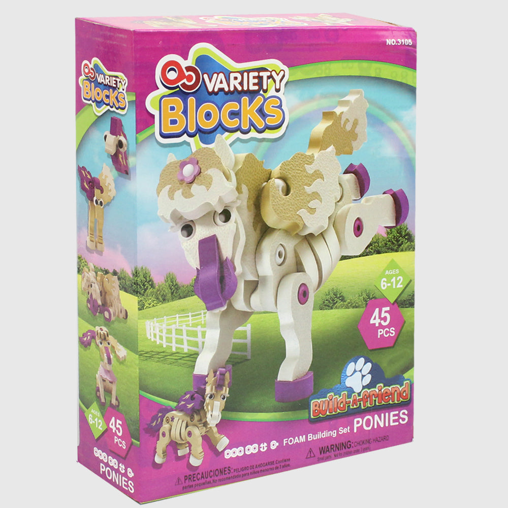 EVA Variety Blocks Pony 3D Building Foam Blocks 45 Pcs - Ourkids - Variety Blocks