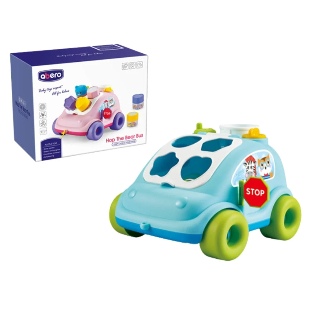 Abero Hop the Bear Bus Baby Toy – Aqua - Toys