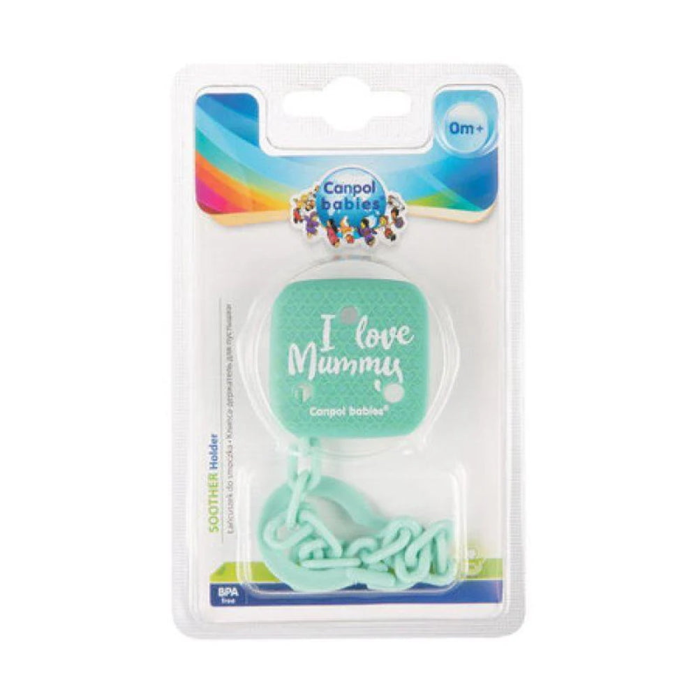 Canpol Babies Pacifier Chain "I LOVE MUMMY" - Green