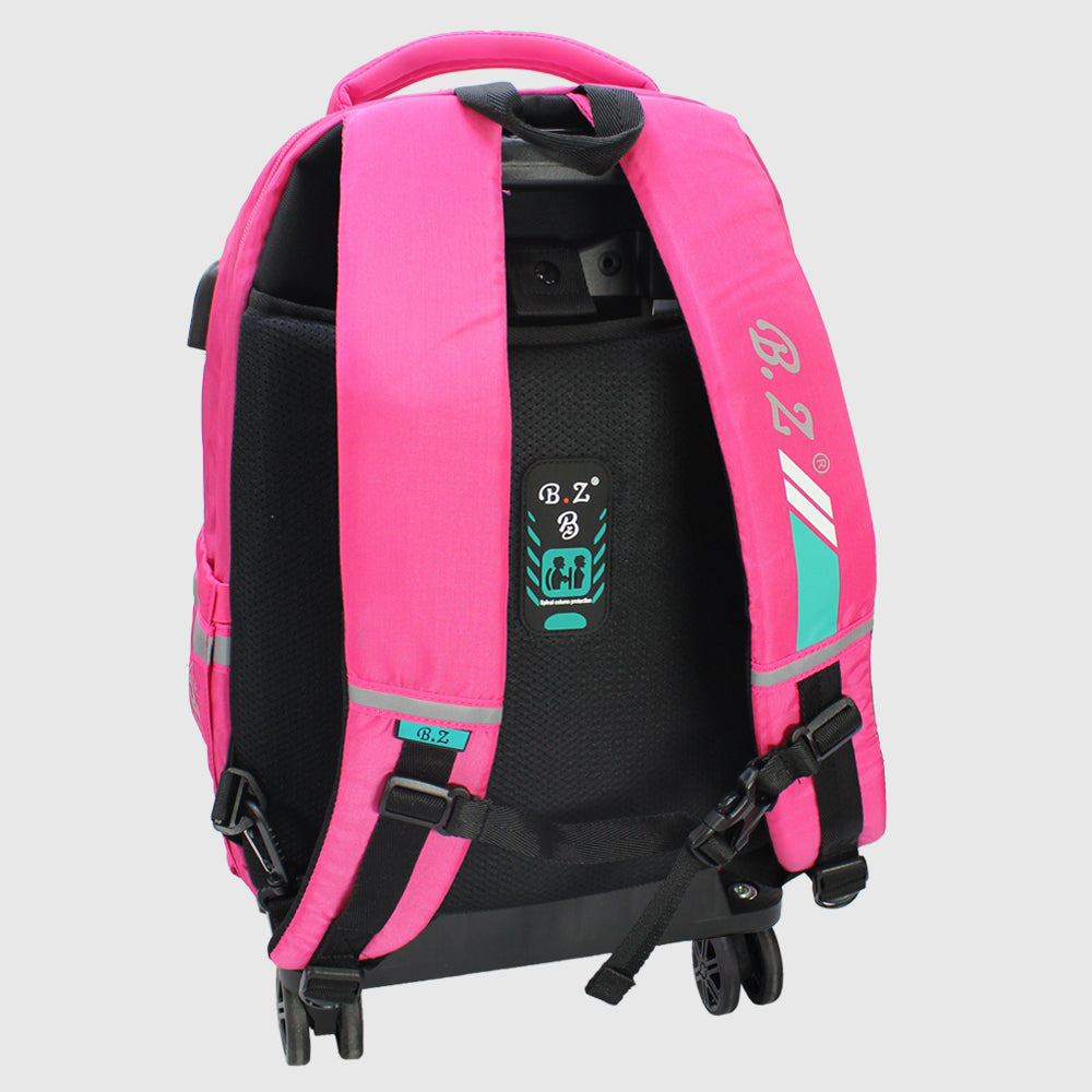 Faded Pink 18 Inches Trolley Backpack + Pencil Case - Ourkids - B.Z.