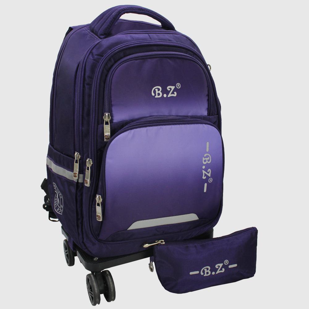 Faded Purple 18 Inches Trolley Backpack + Pencil Case - Ourkids - B.Z.