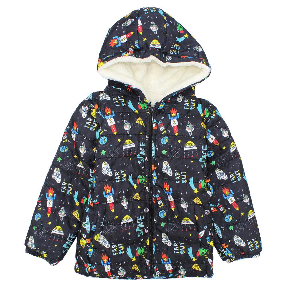 Far Out Space Long-Sleeved Waterproof Hooded Jacket - Ourkids - Ourkids