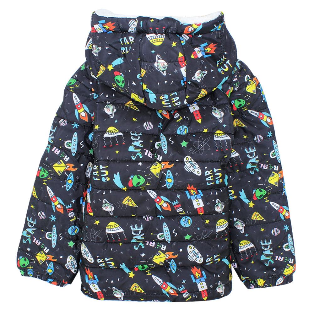 Far Out Space Long-Sleeved Waterproof Hooded Jacket - Ourkids - Ourkids