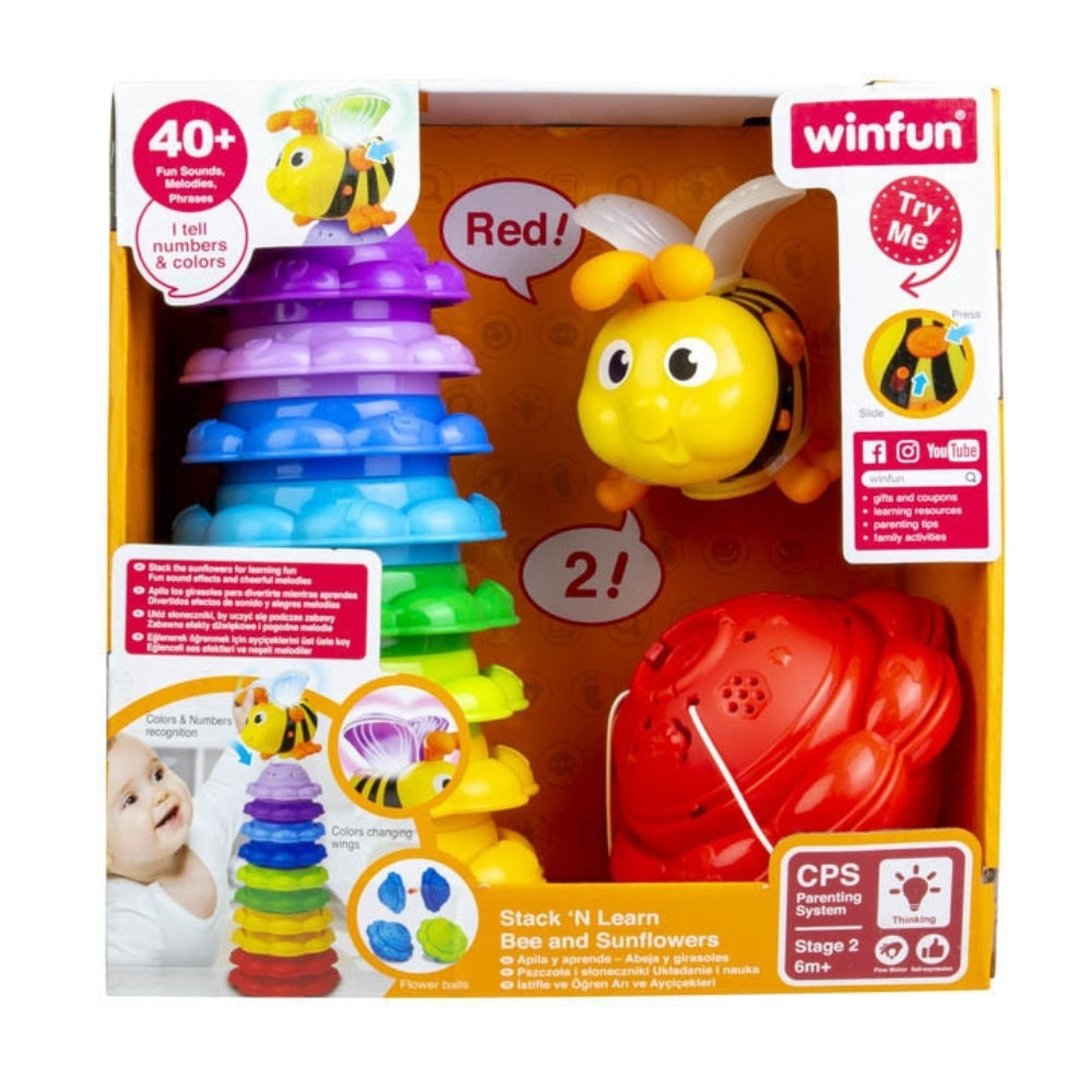 WinFun Plastic Stack & Learn Bee and Sunflower