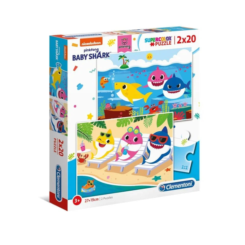 Clementoni Super Color 2 Baby Shark Puzzles – 2x20 Pcs - Toys