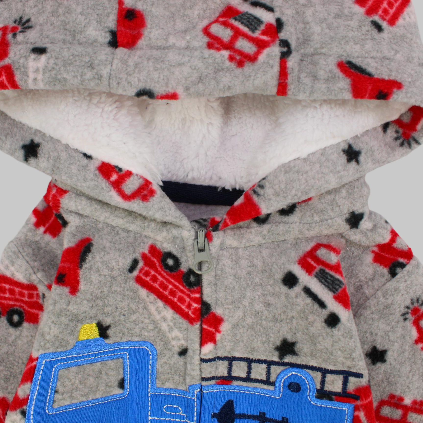 Fire Truck Long-Sleeved Hooded Footless Onesie - Ourkids - Carter's