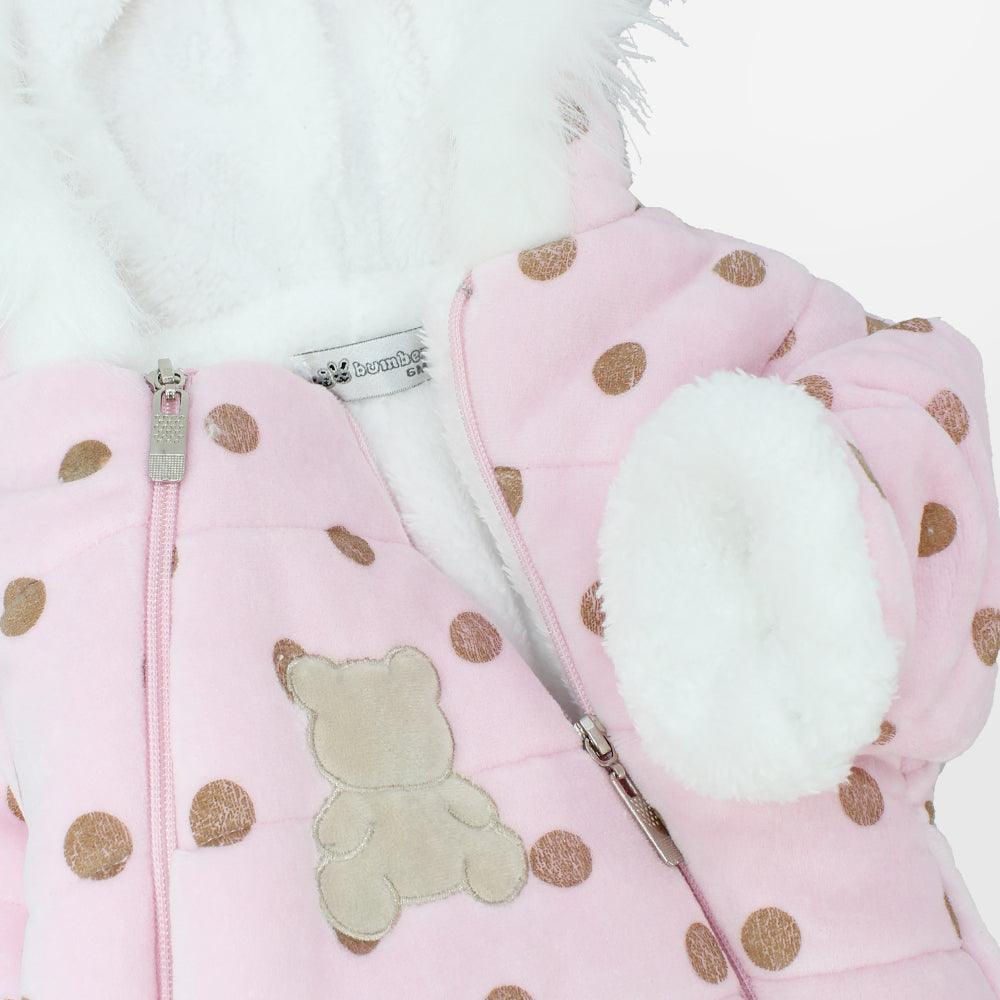 Fleeced Dotted Hooded Overall - Ourkids - Bumber