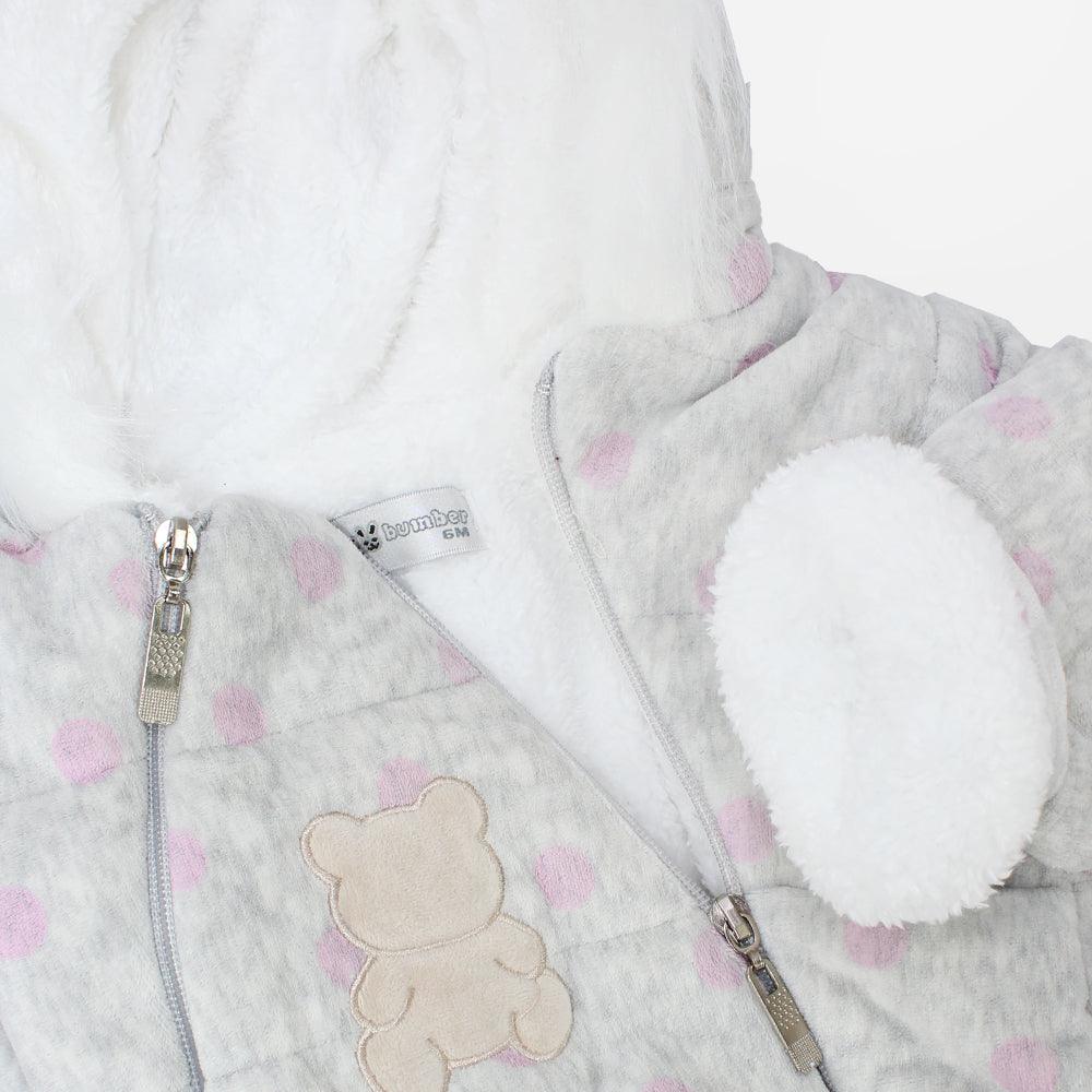 Fleeced Dotted Hooded Overall - Ourkids - Bumber