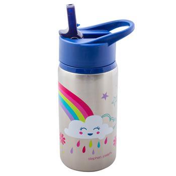 Flip Top Stainless Steel Bottle (Clouds & Rainbows) - Ourkids - Stephen Joseph