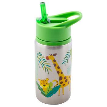 Flip Top Stainless Steel Bottle (Jungle) - Ourkids - Stephen Joseph