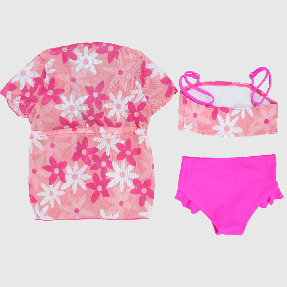 Floral Bikini With Matching Cover-Up - Ourkids - Mini Me